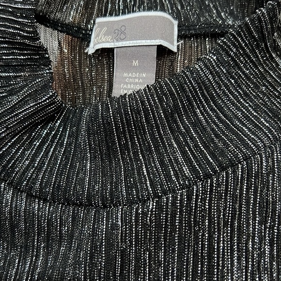 Metallic Turtleneck Top in Metallic Black - Picture 3 of 3